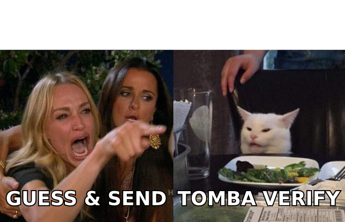 Arguing about whether to guess addresses or verify them with Tomba first