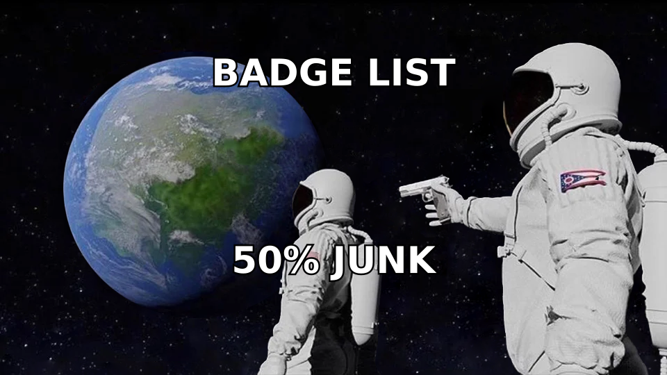 Event badge scan list turns out to be half junk data