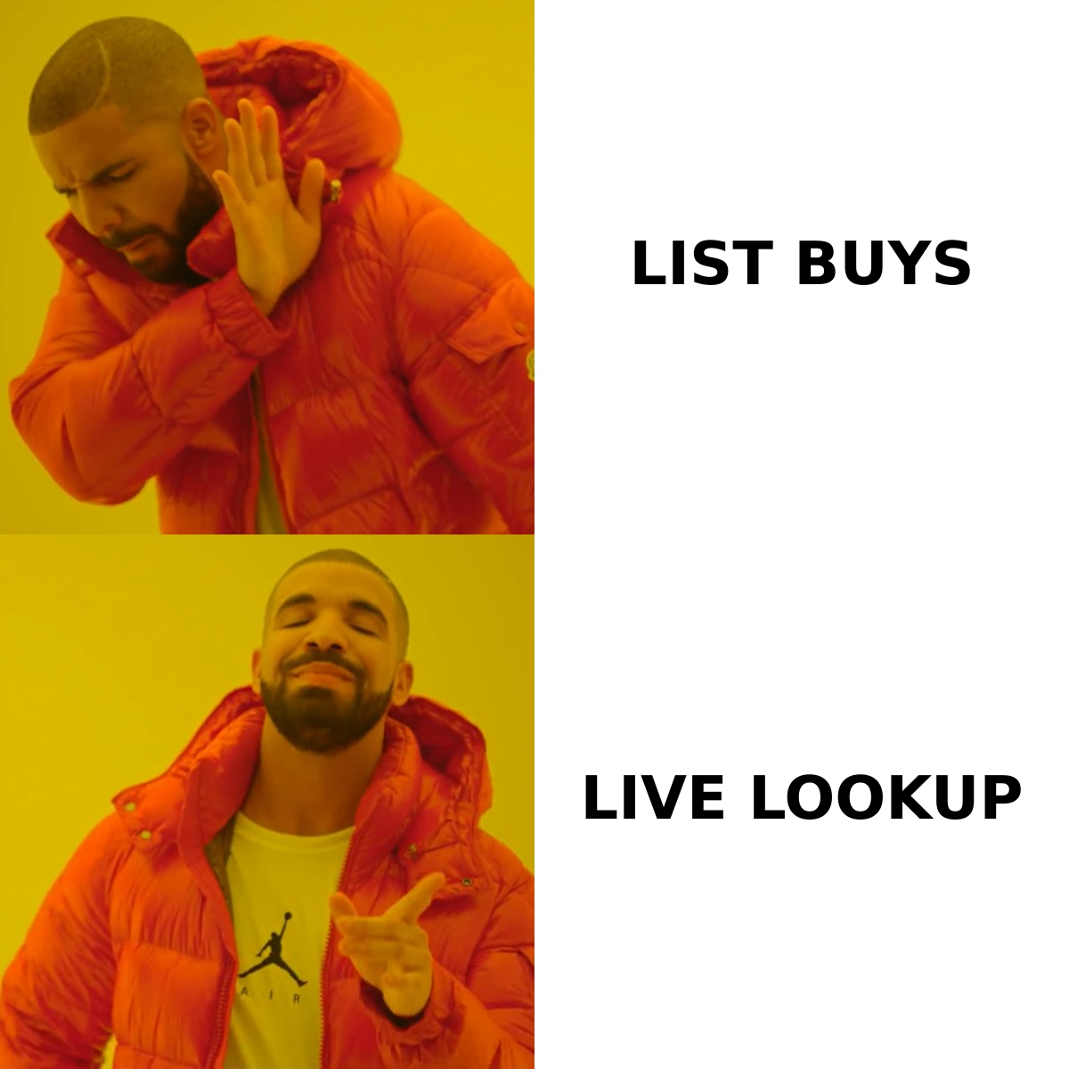 Choosing between buying a static B2B list and running live email lookups