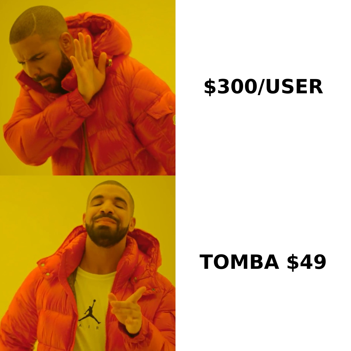 Rejecting expensive per-seat data add-ons, choosing Tomba