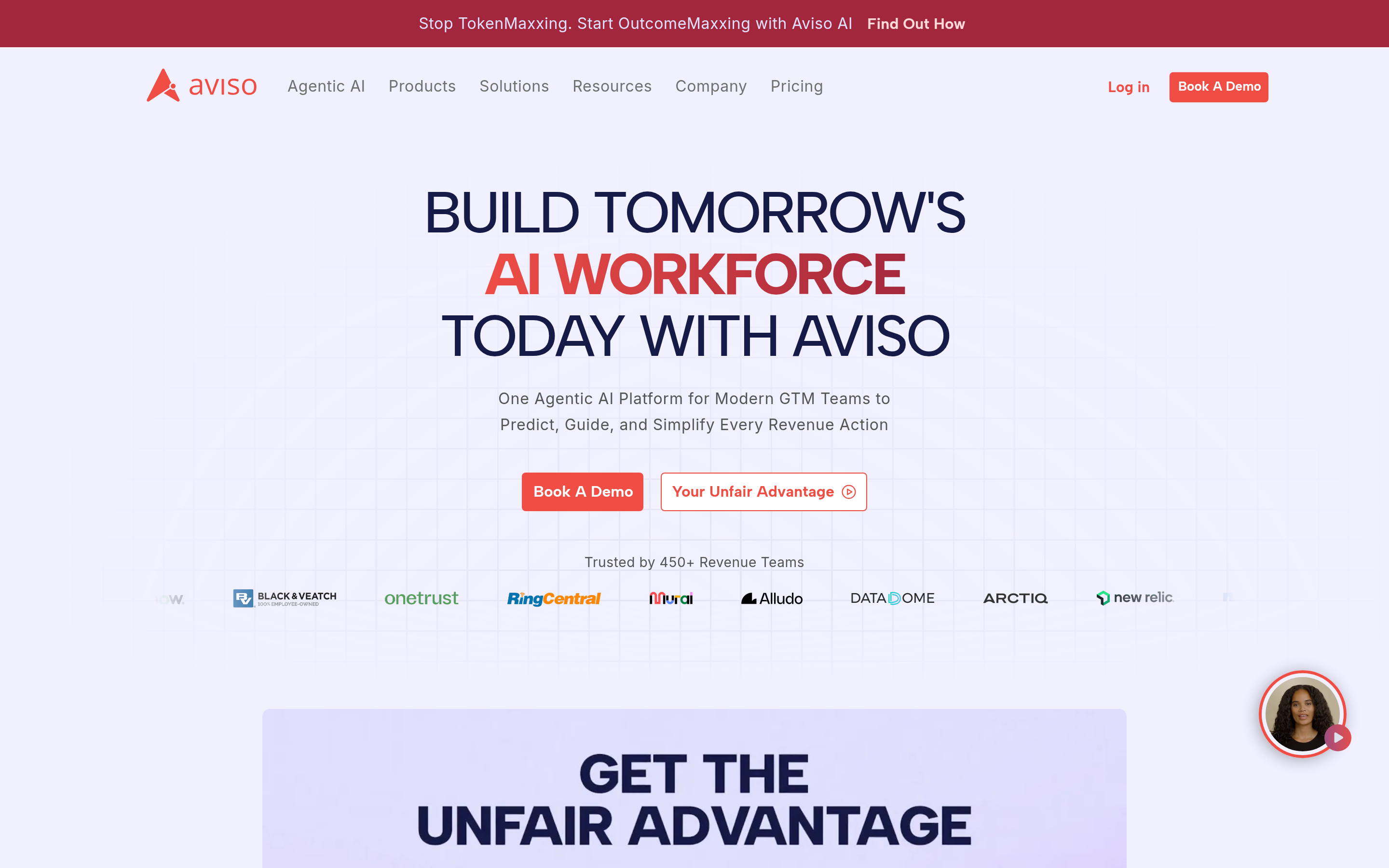Aviso website screenshot — product, features and pricing
