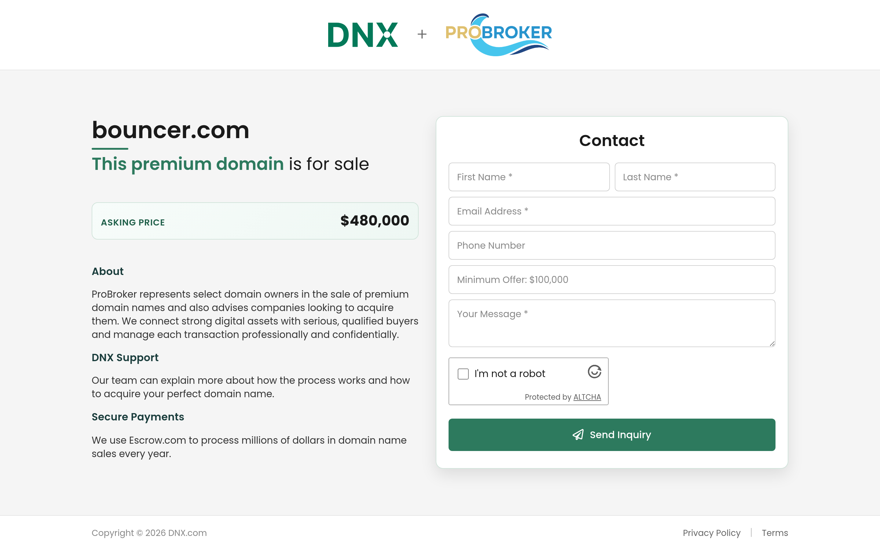Bouncer website screenshot — product, features and pricing