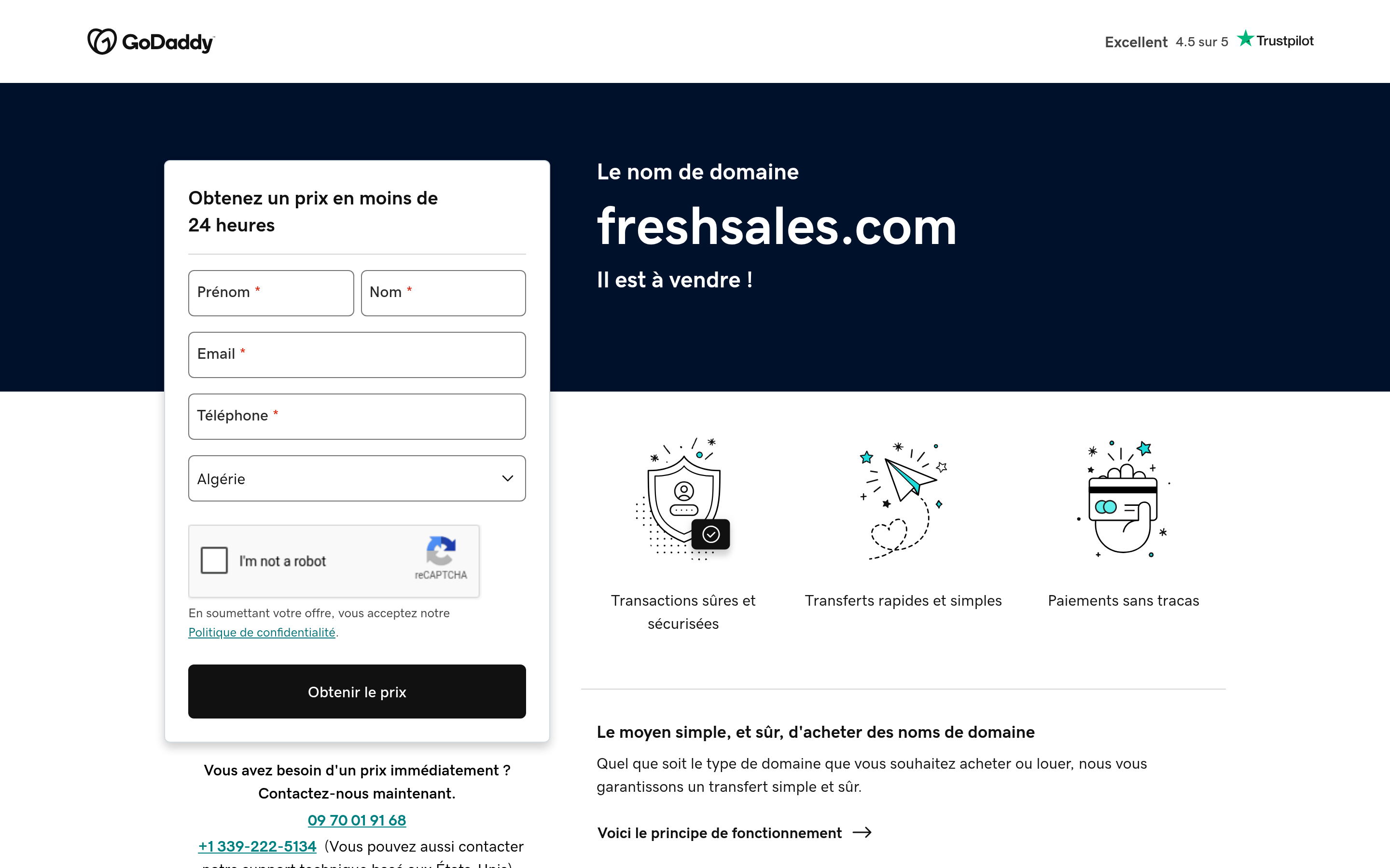 Freshsales website screenshot — product, features and pricing