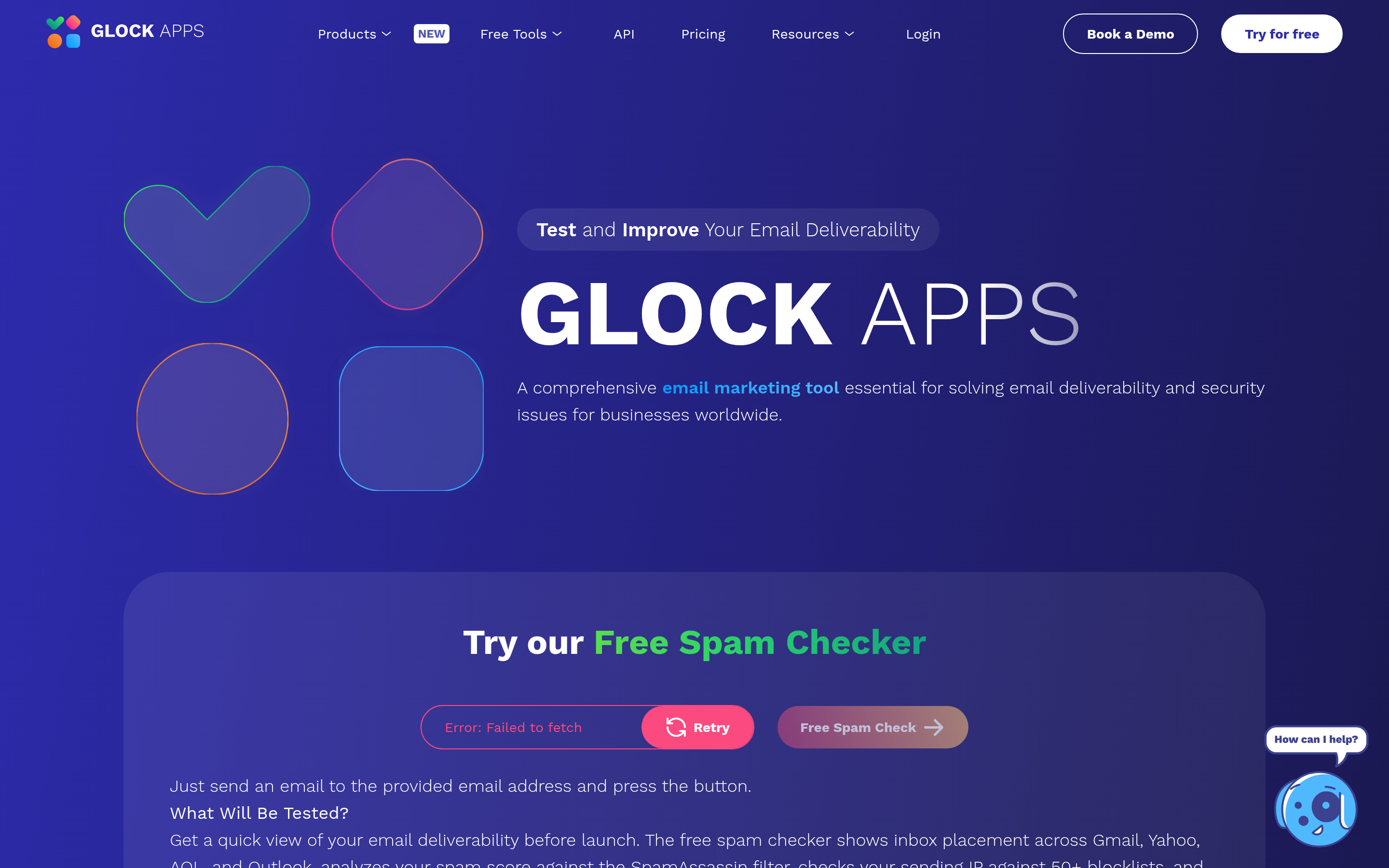 GlockApps website screenshot — product, features and pricing