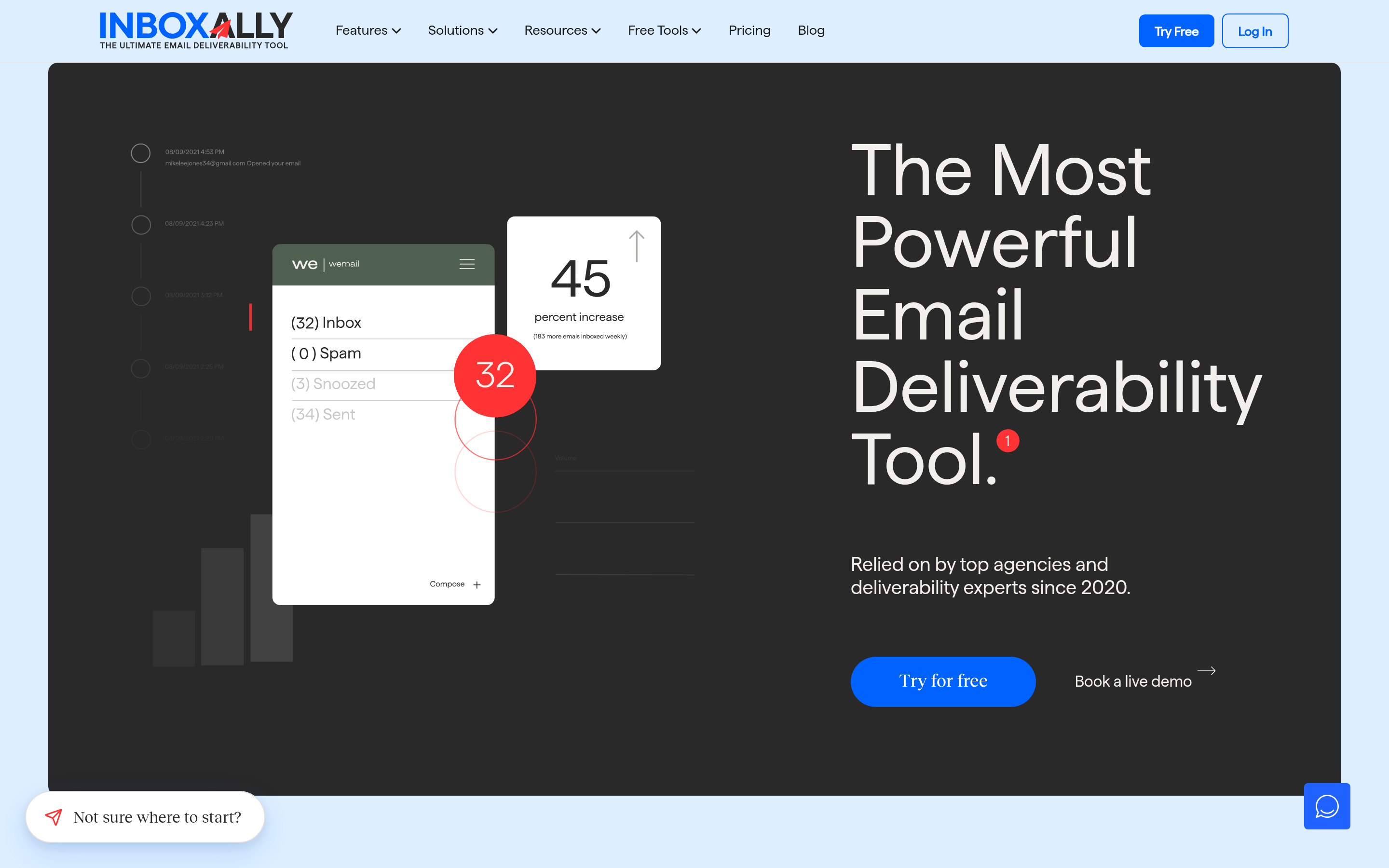 InboxAlly website screenshot — product, features and pricing