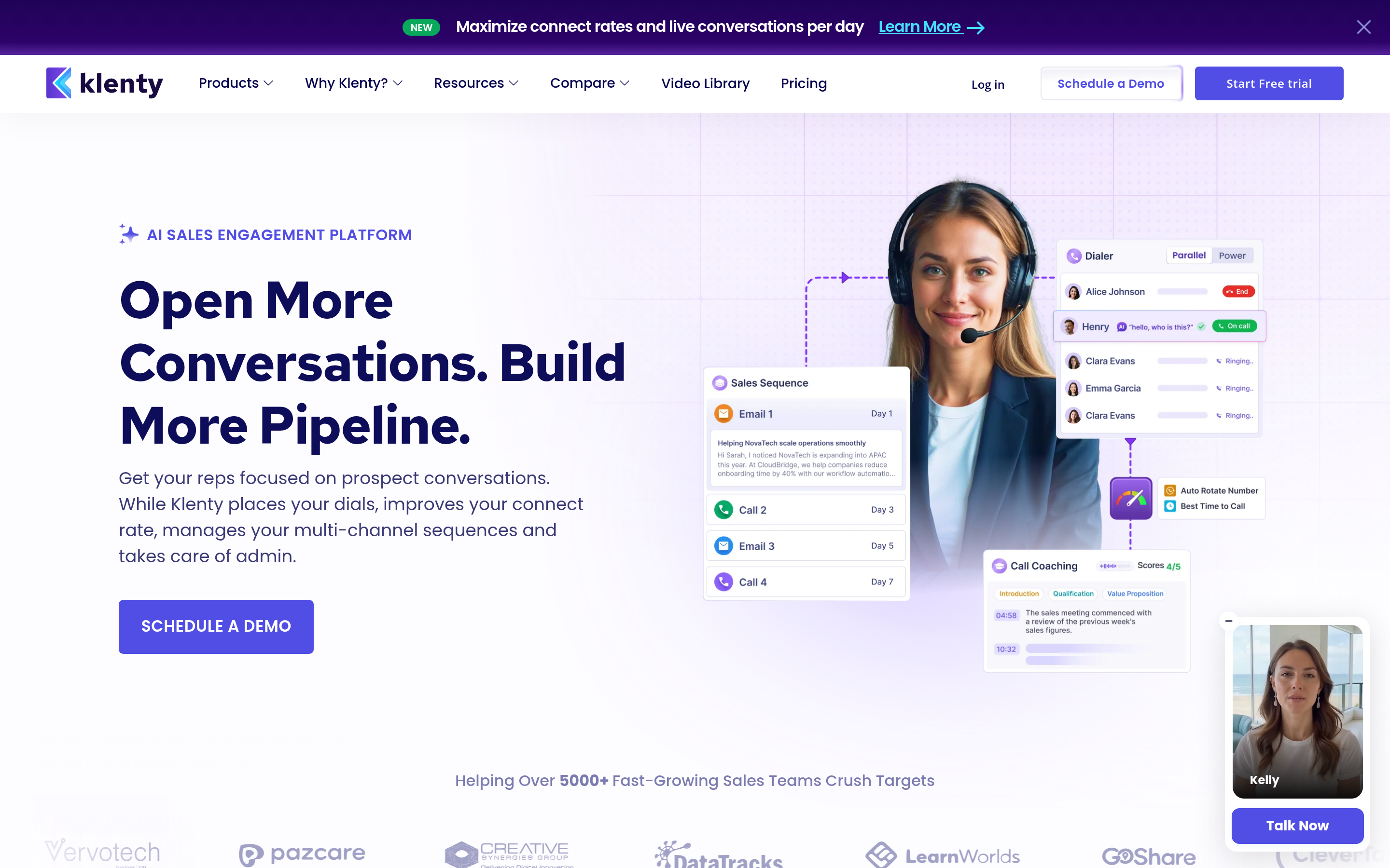 Klenty website screenshot — product, features and pricing