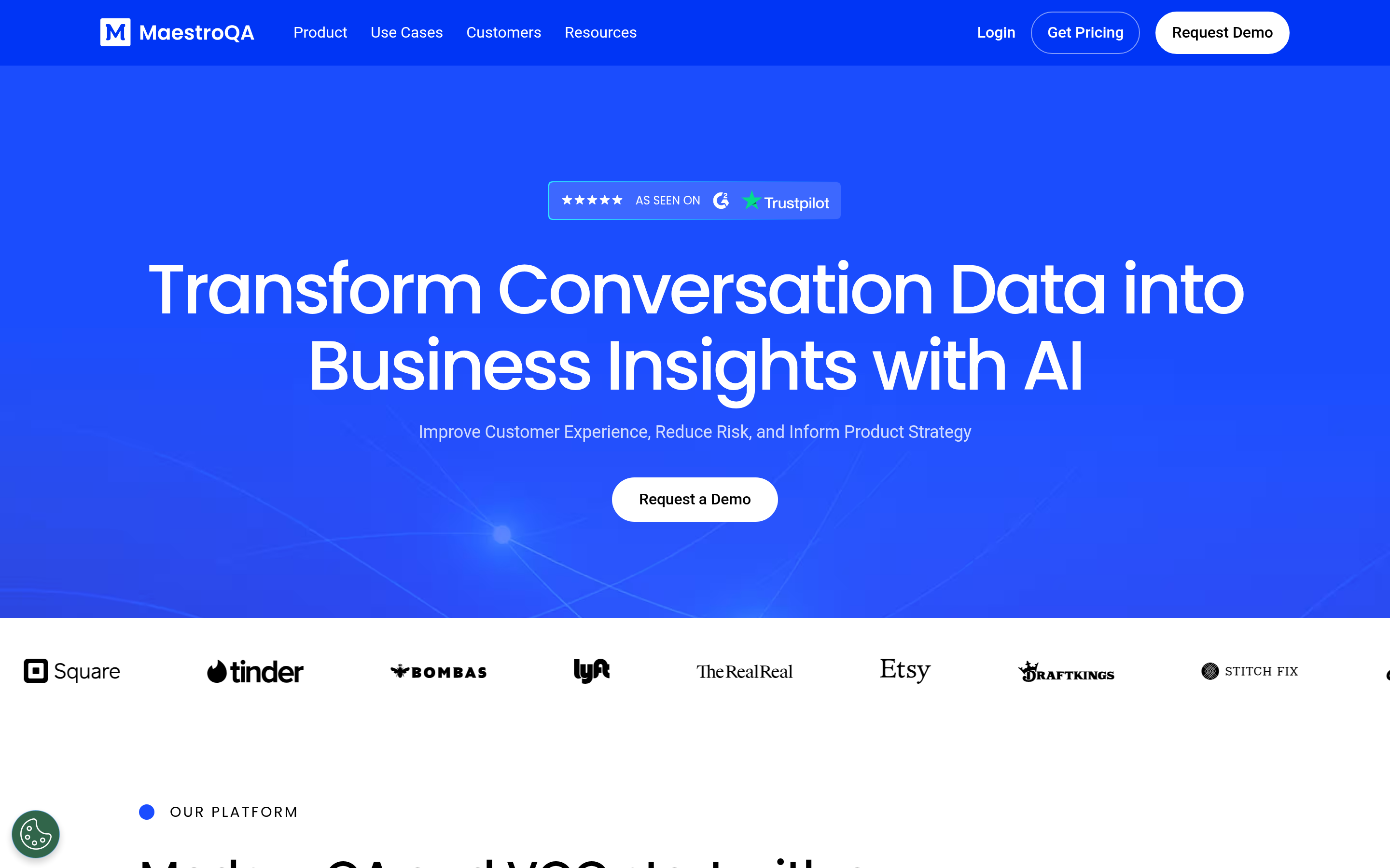 MaestroQA website screenshot — product, features and pricing