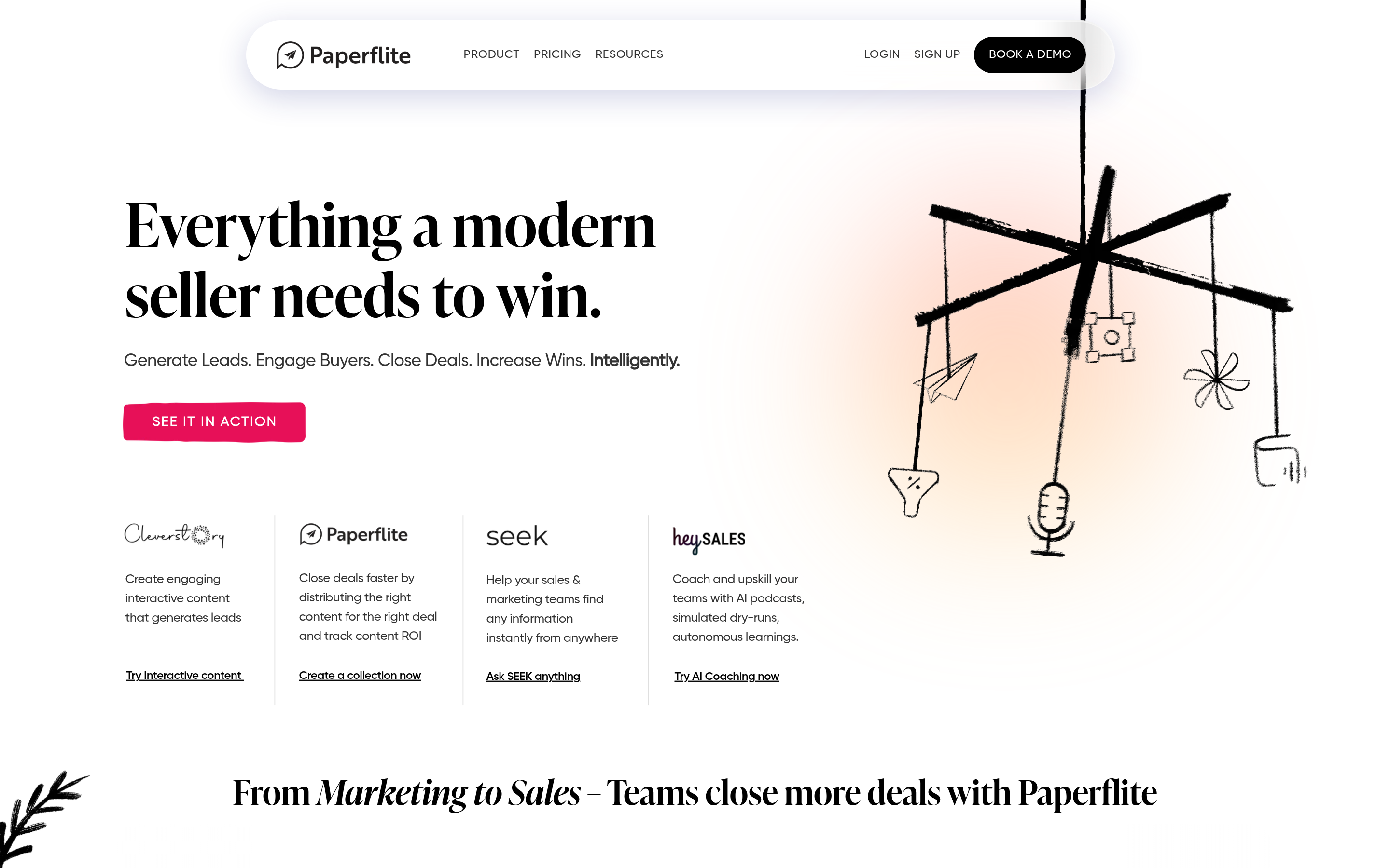 Paperflite website screenshot — product, features and pricing