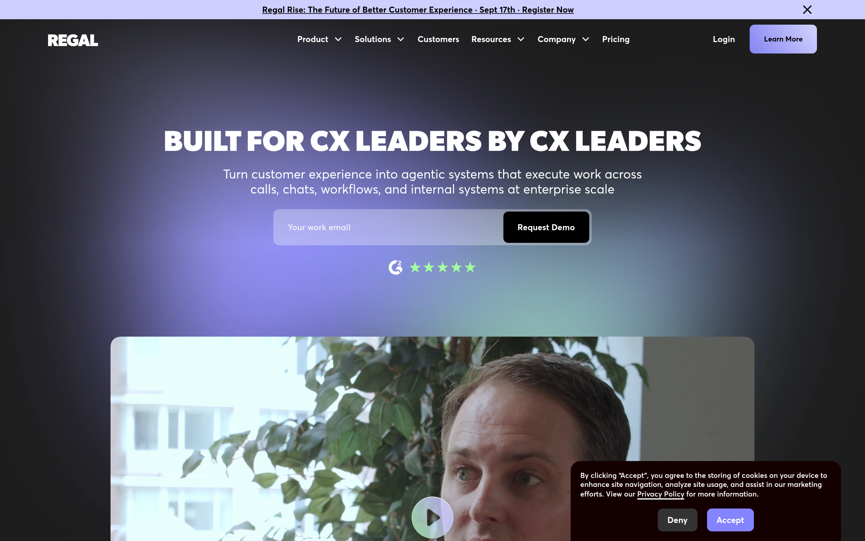 Regal website screenshot — product, features and pricing