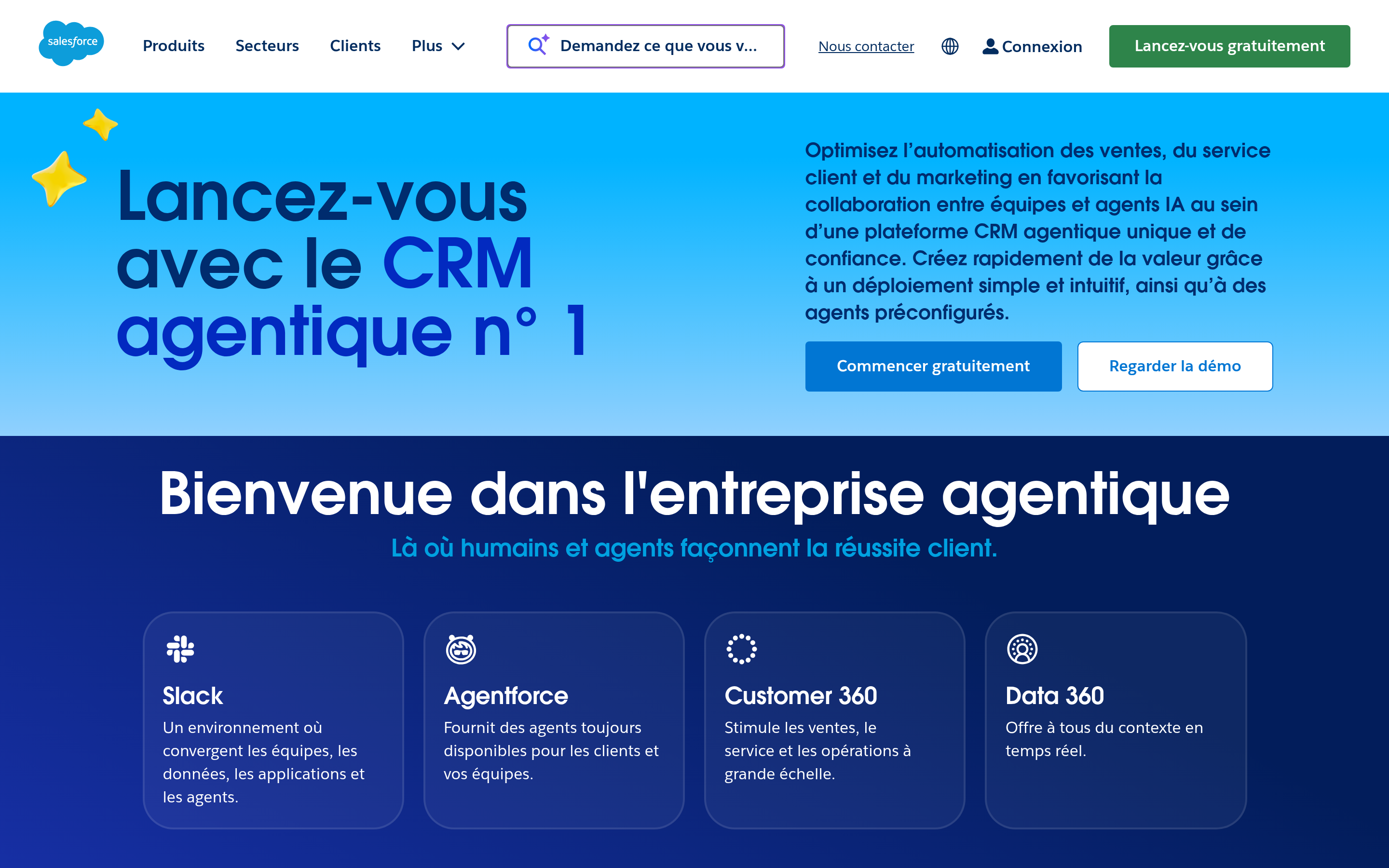 Salesforce website screenshot — product, features and pricing