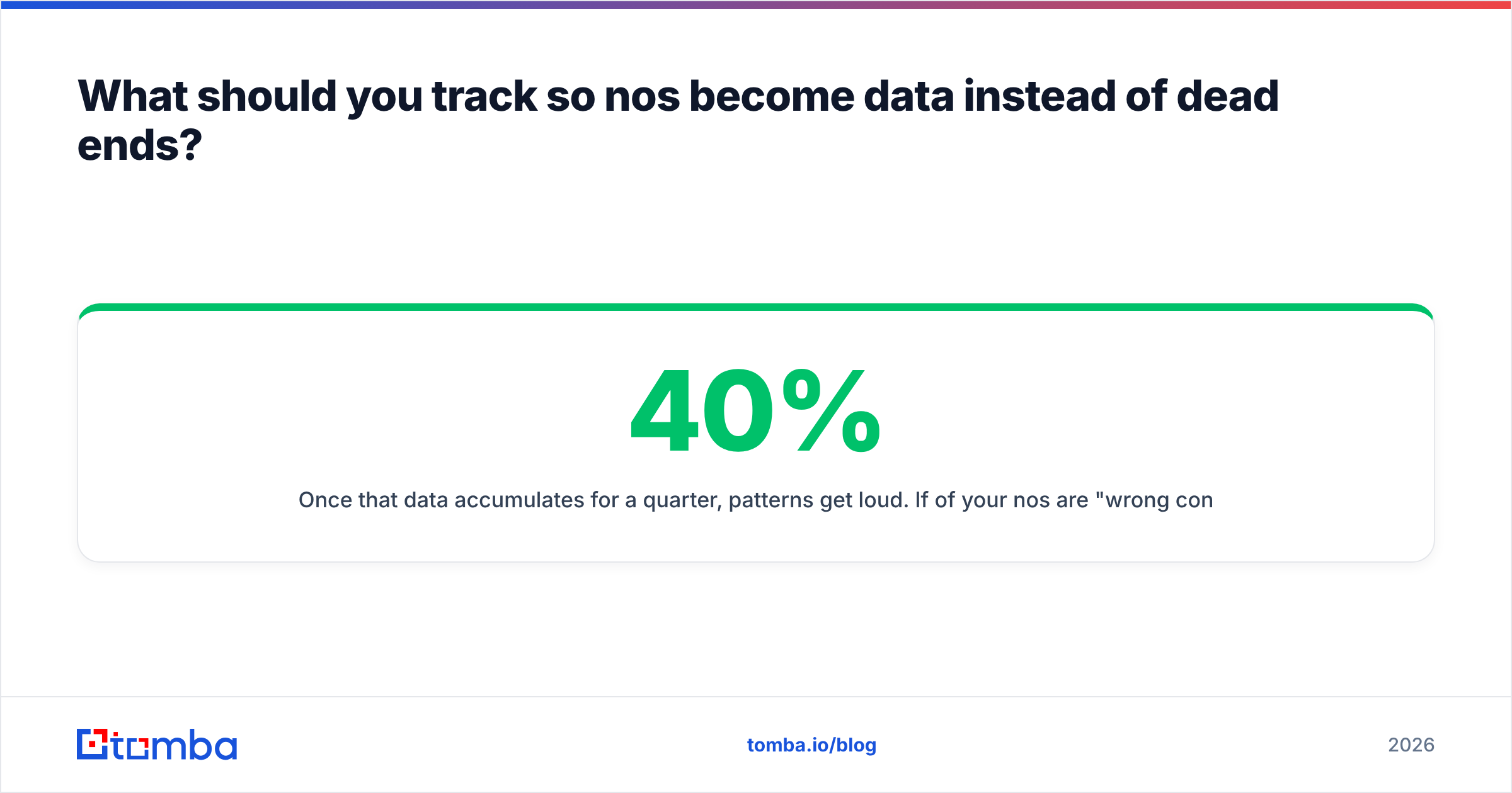 Diagram: What should you track so nos become data instead of dead ends