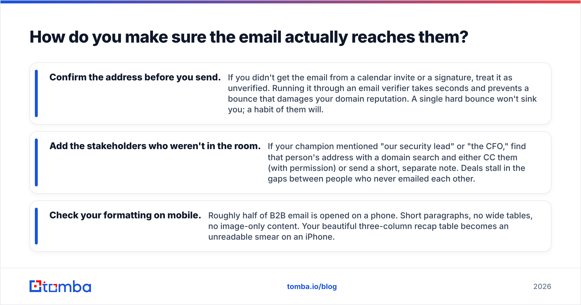 Diagram: How do you make sure the email actually reaches them