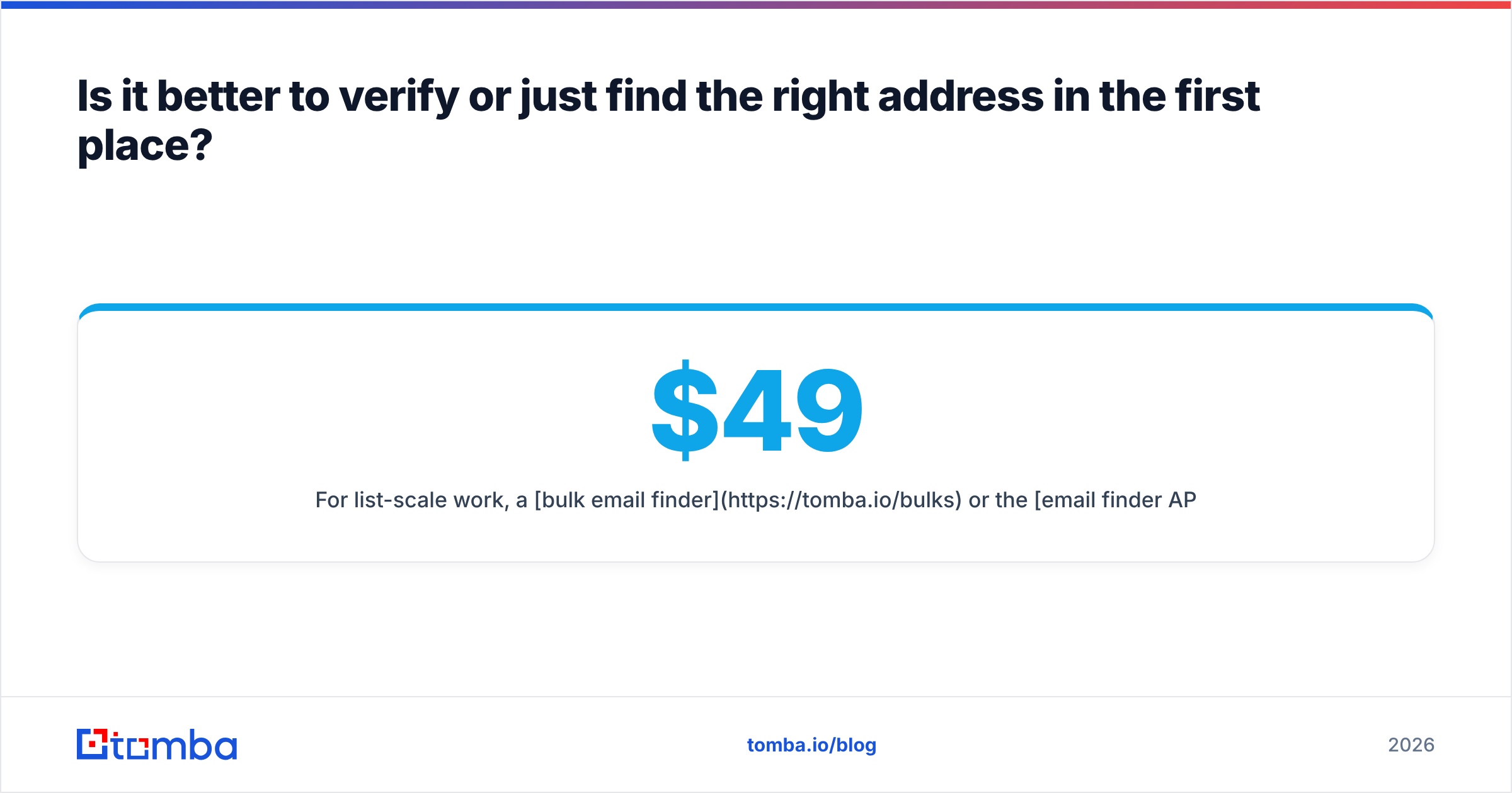 Diagram: Is it better to verify or just find the right address in the first place