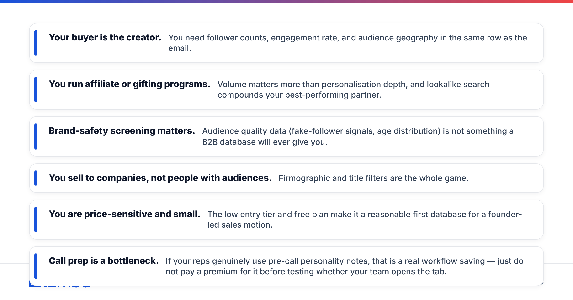 Diagram: Which one fits creator outreach vs B2B outbound