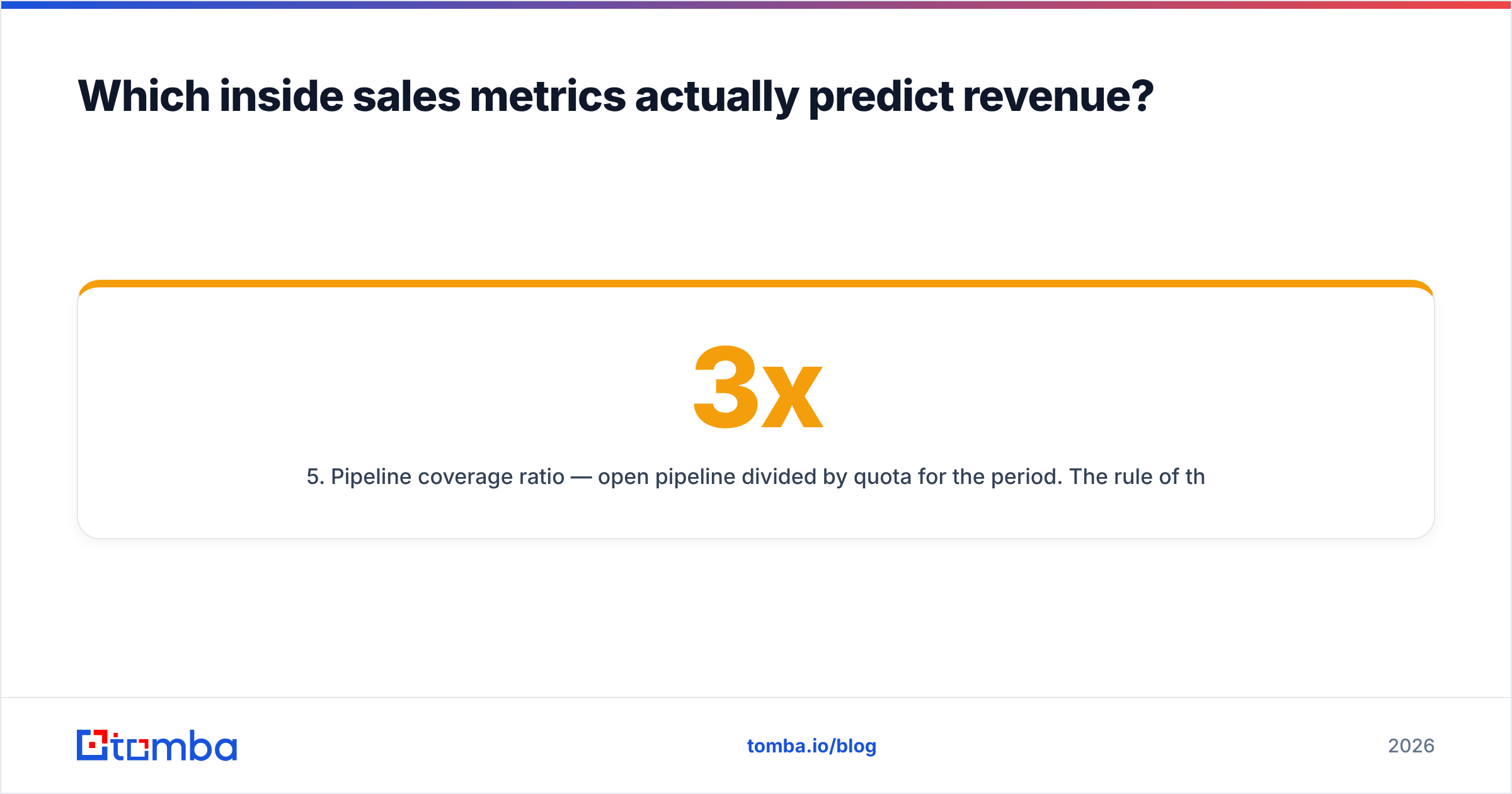 Diagram: Which inside sales metrics actually predict revenue