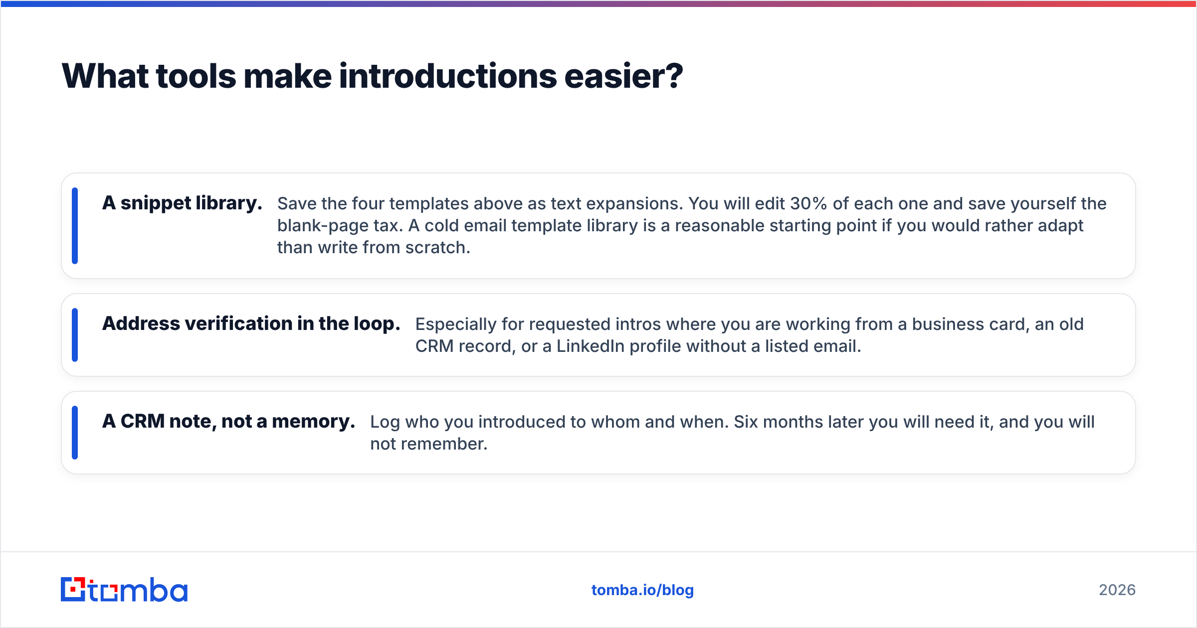 Diagram: What tools make introductions easier