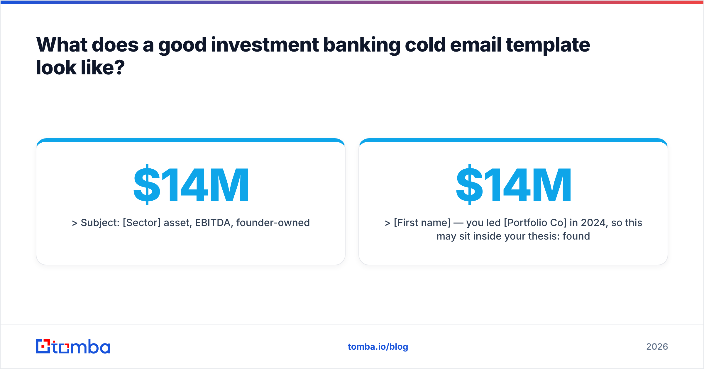 Diagram: What does a good investment banking cold email template look like