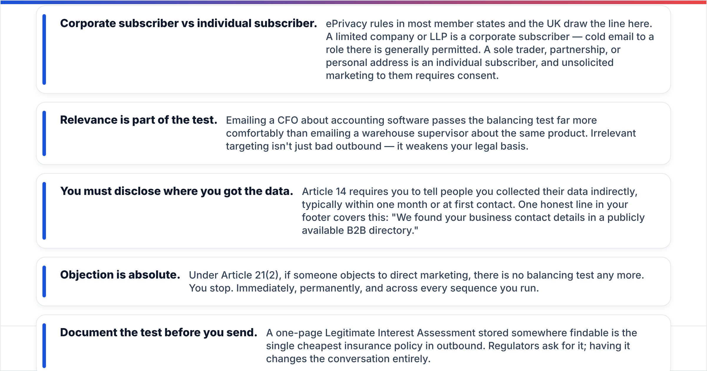 Is cold email legal under GDPR in the EU and UK