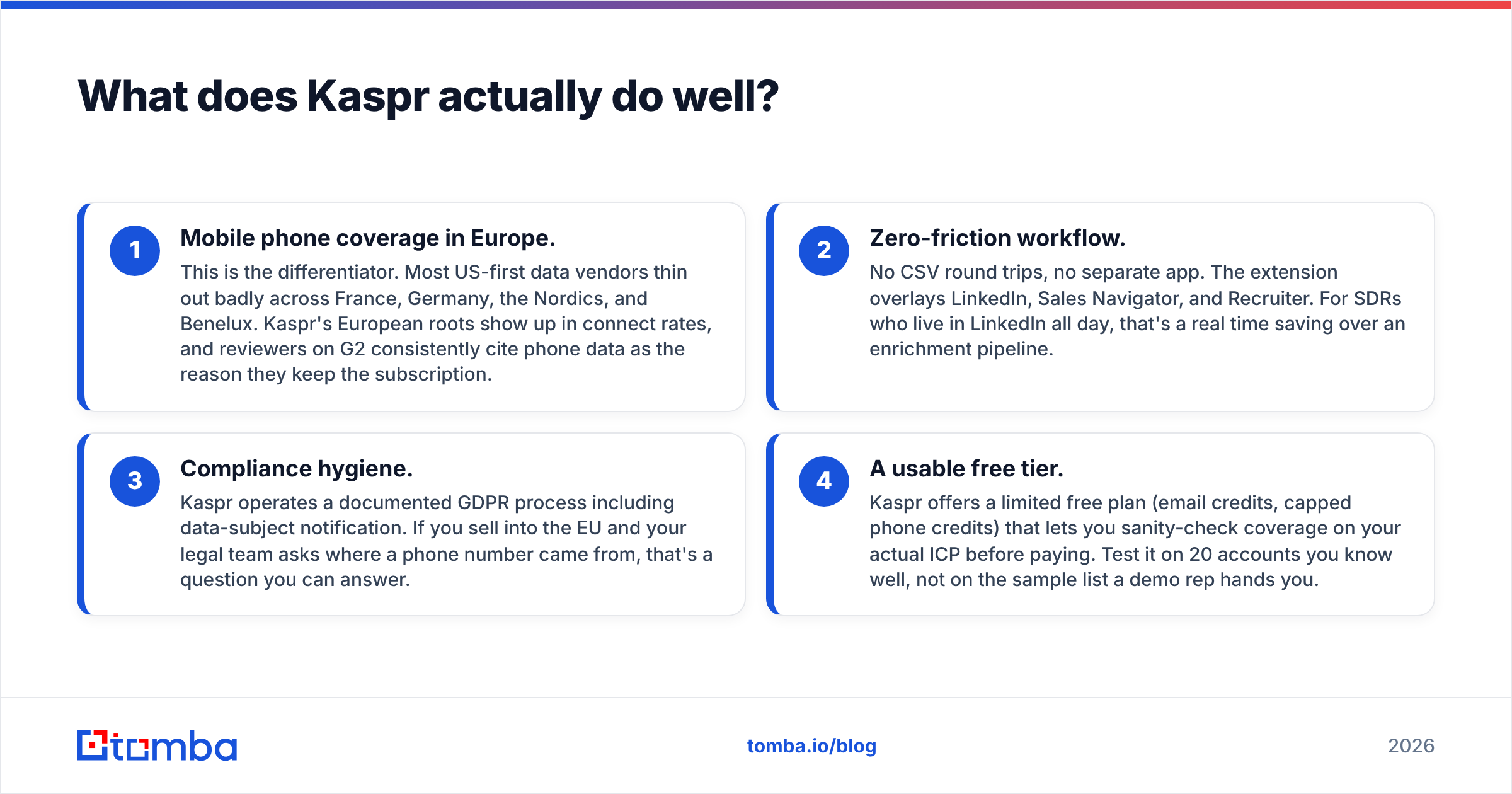 Diagram: What does Kaspr actually do well