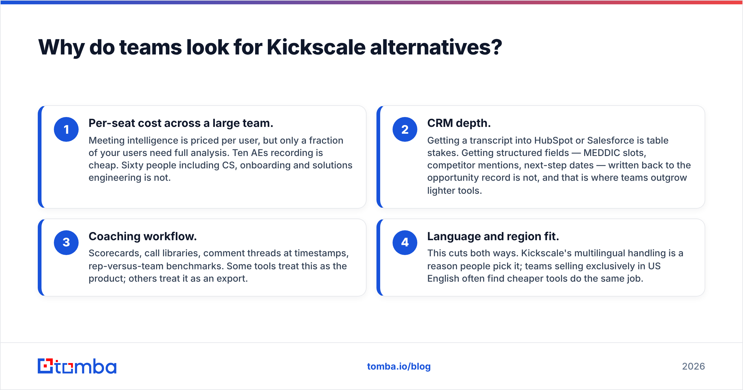 Diagram: Why do teams look for Kickscale alternatives