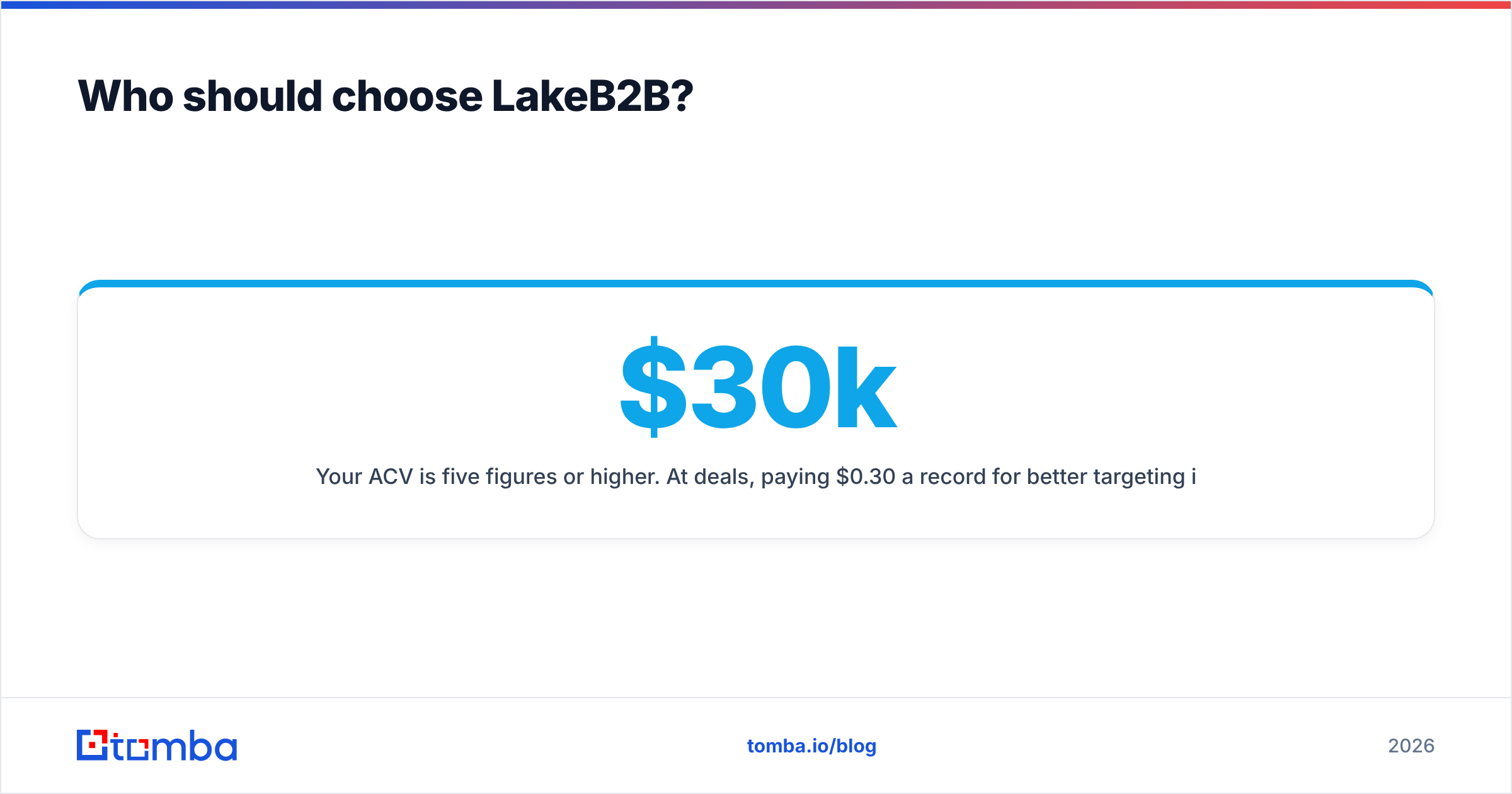 Diagram: Who should choose LakeB2B