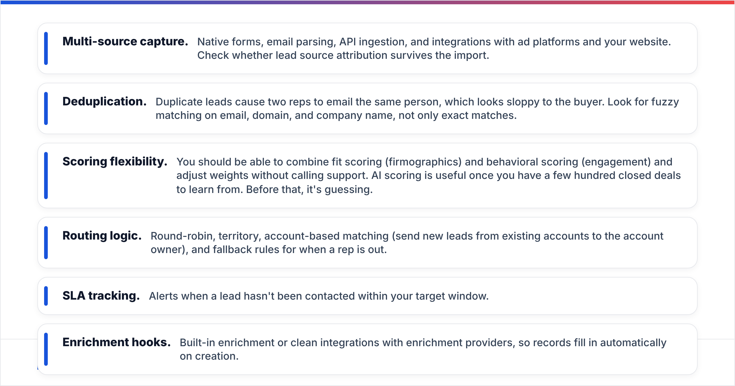 Diagram: What features should lead manager software have
