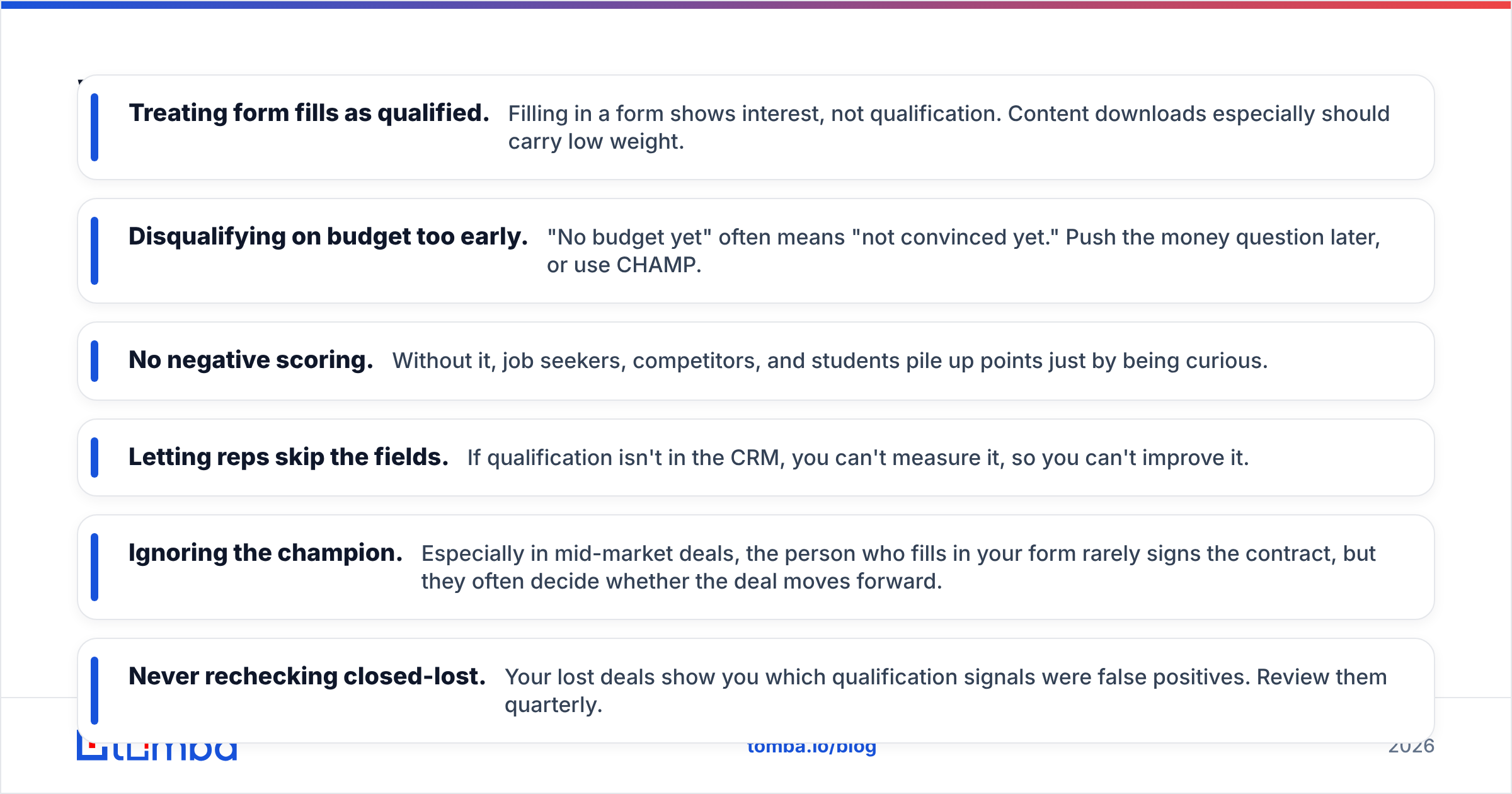 Diagram: What are the most common lead qualification mistakes