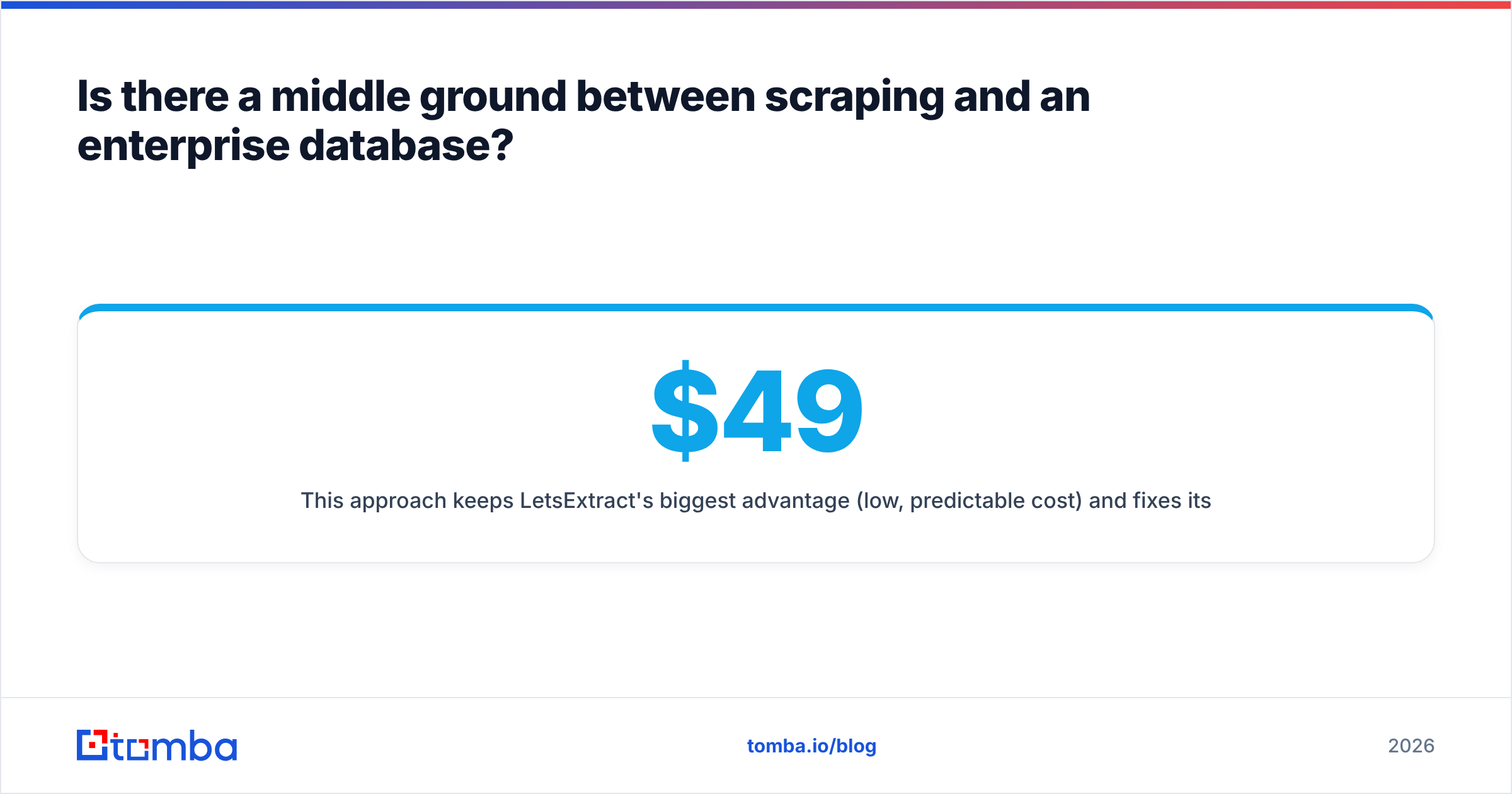 Diagram: Is there a middle ground between scraping and an enterprise database