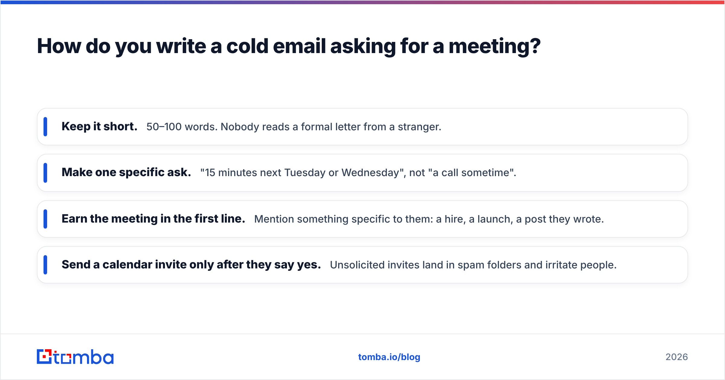 Diagram: How do you write a cold email asking for a meeting