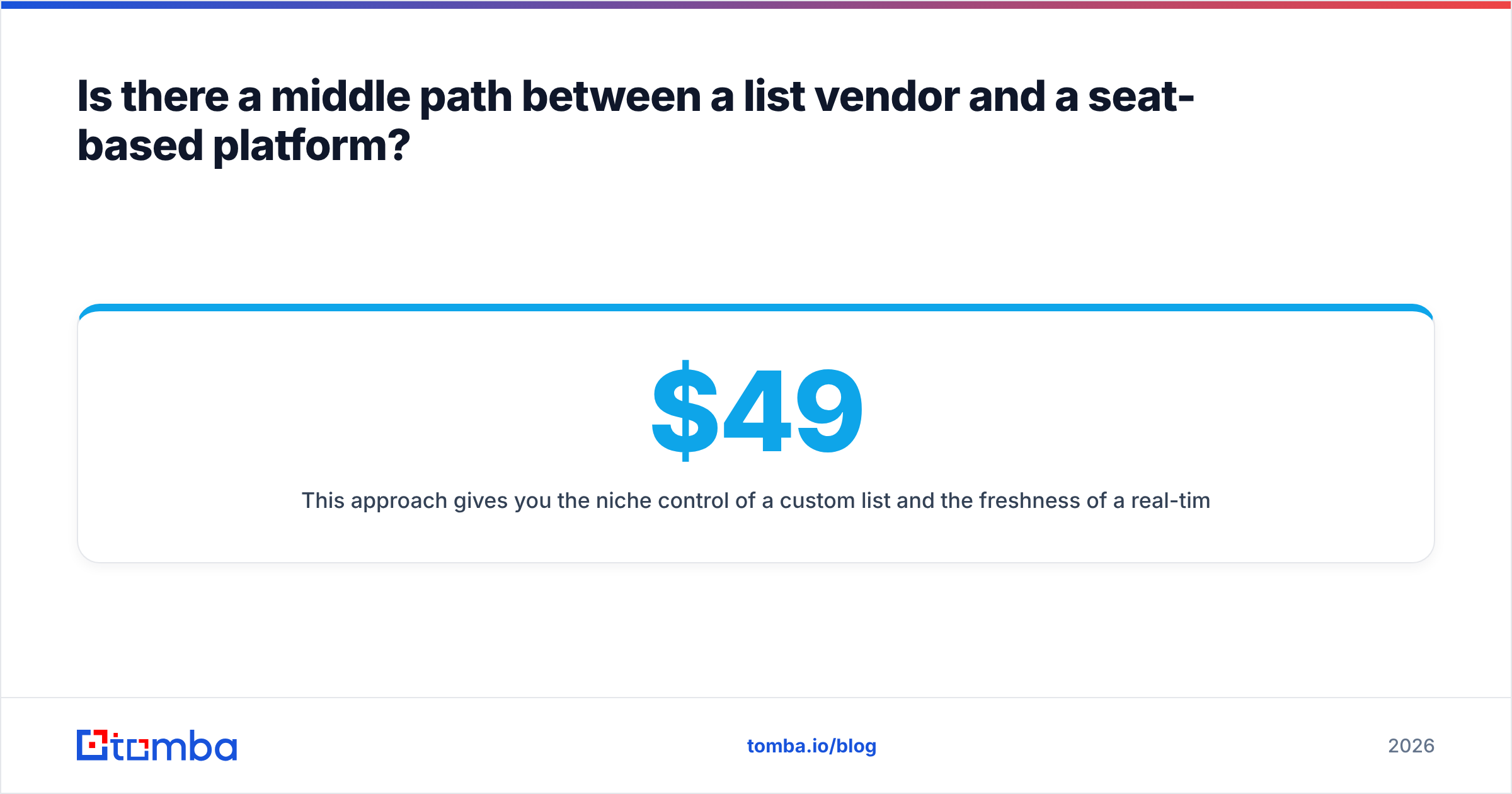 Diagram: Is there a middle path between a list vendor and a seat-based platform
