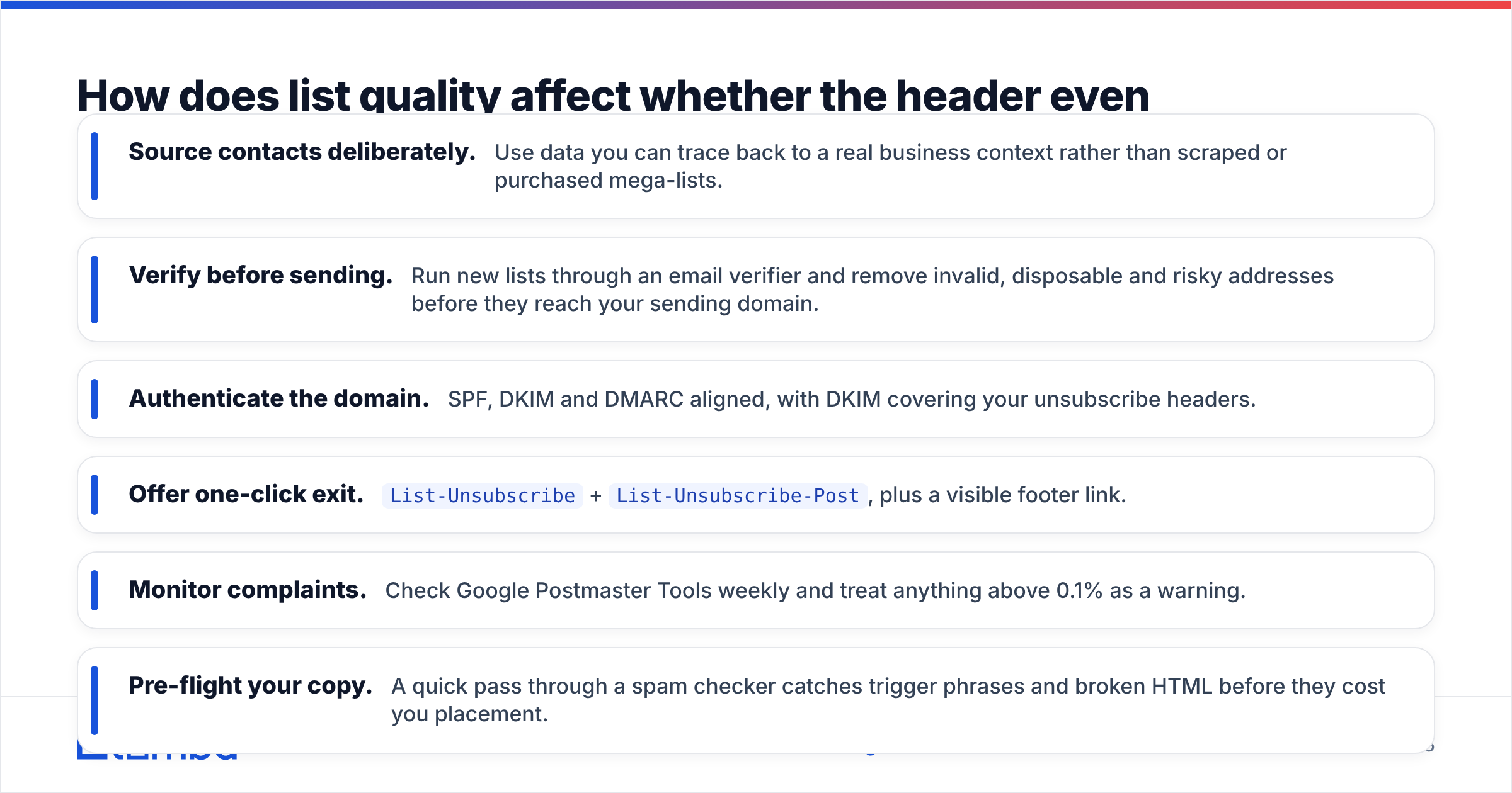 Diagram: How does list quality affect whether the header even matters