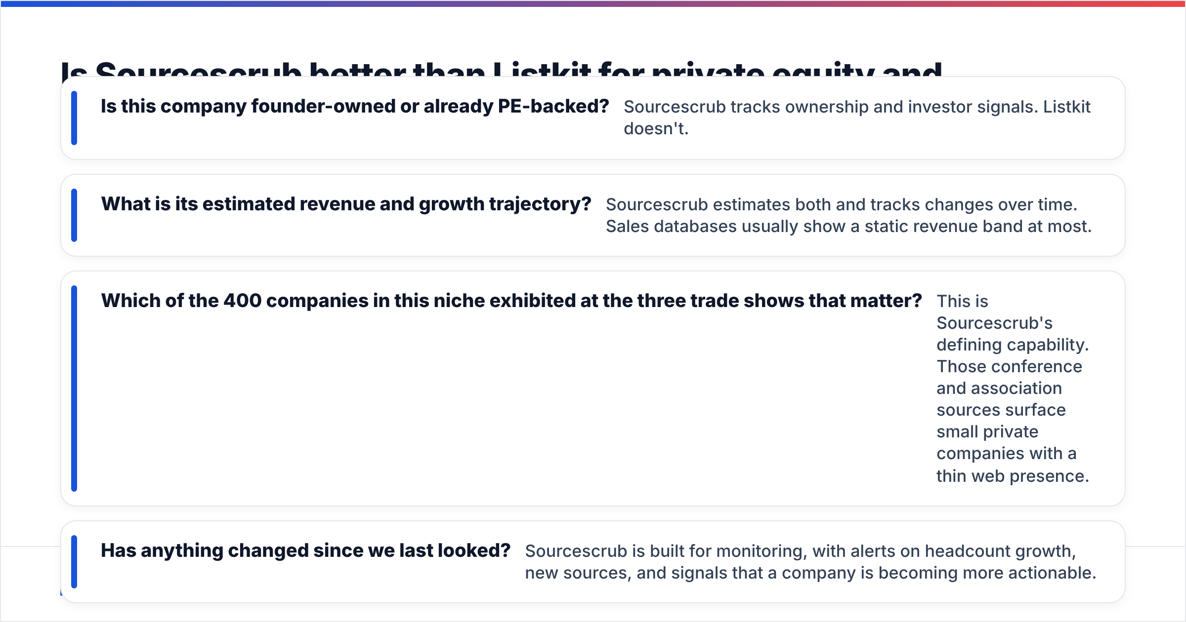 Diagram: Is Sourcescrub better than Listkit for private equity and M&A