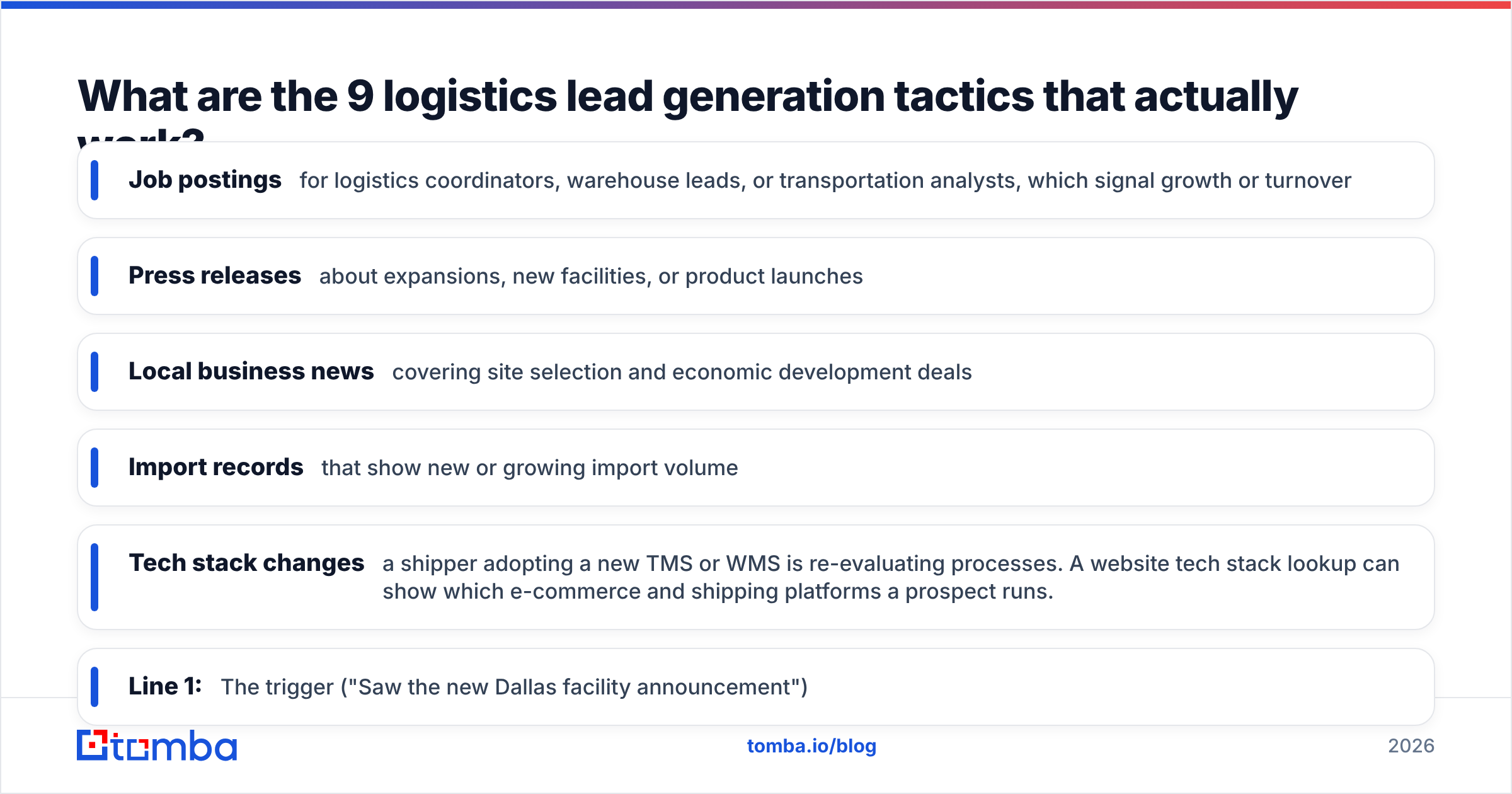 Diagram: What are the 9 logistics lead generation tactics that actually work