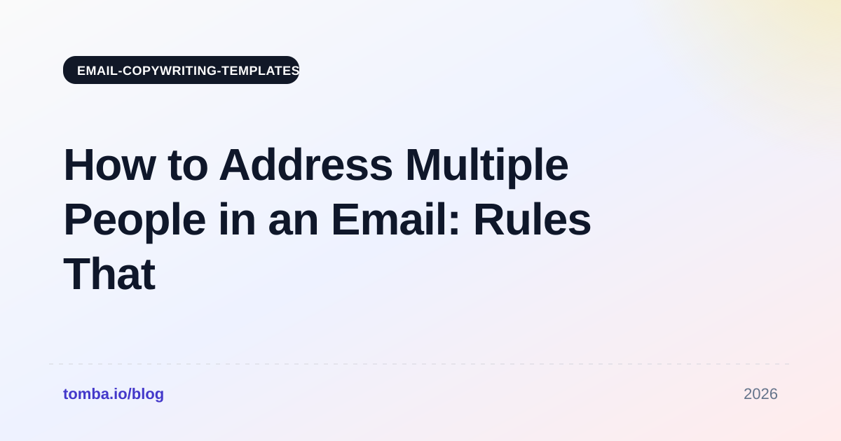 How to Address Multiple People in an Email: Rules That Work