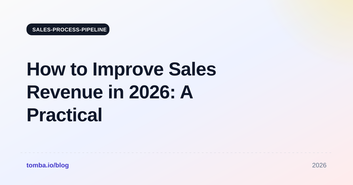 How to Improve Sales Revenue in 2026: A Practical Playbook