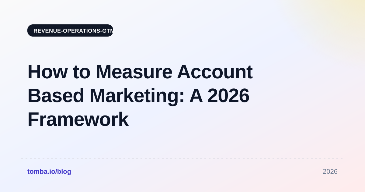 How to Measure Account Based Marketing: A 2026 Framework
