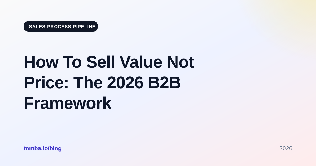 How To Sell Value Not Price: The 2026 B2B Framework