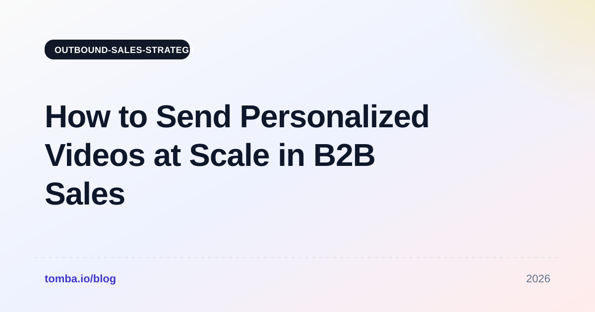 How to Send Personalized Videos at Scale in B2B Sales