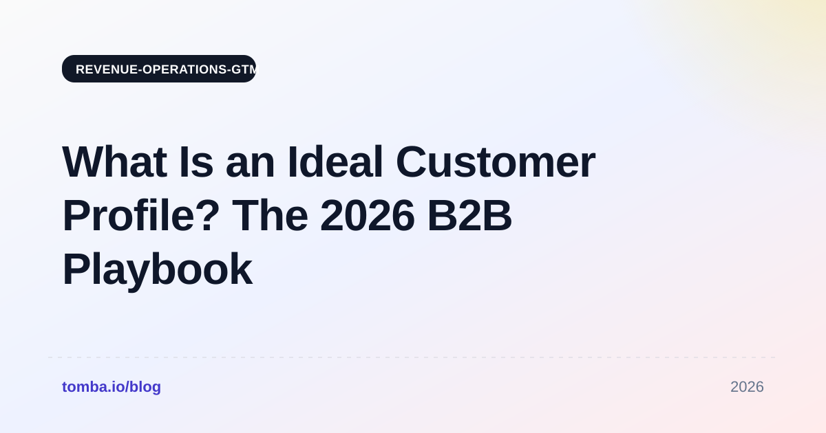 What Is an Ideal Customer Profile? The 2026 B2B Playbook