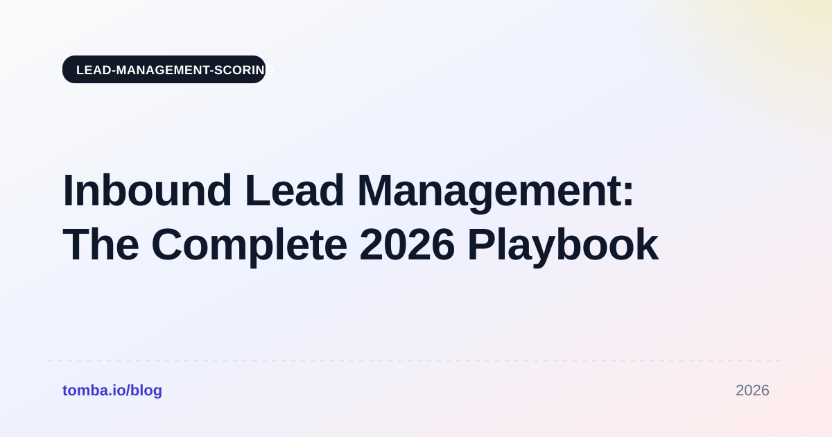 Inbound Lead Management: The Complete 2026 Playbook
