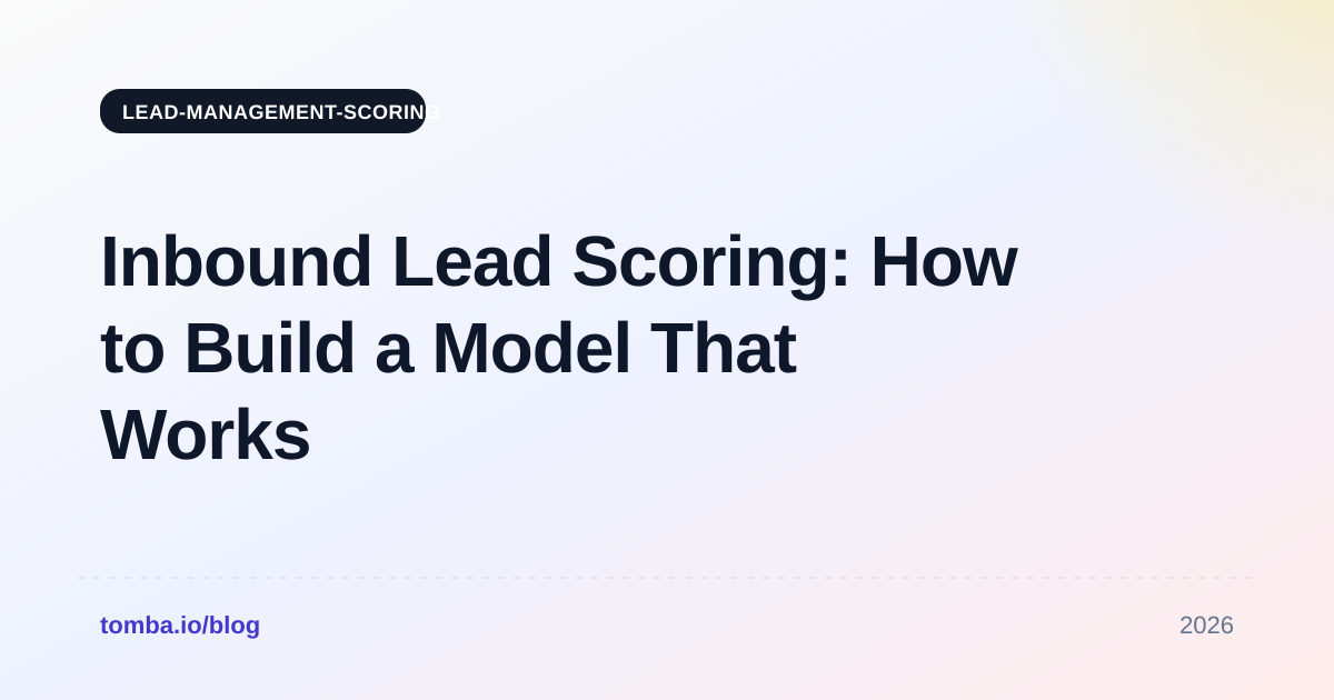 Inbound Lead Scoring: How to Build a Model That Works