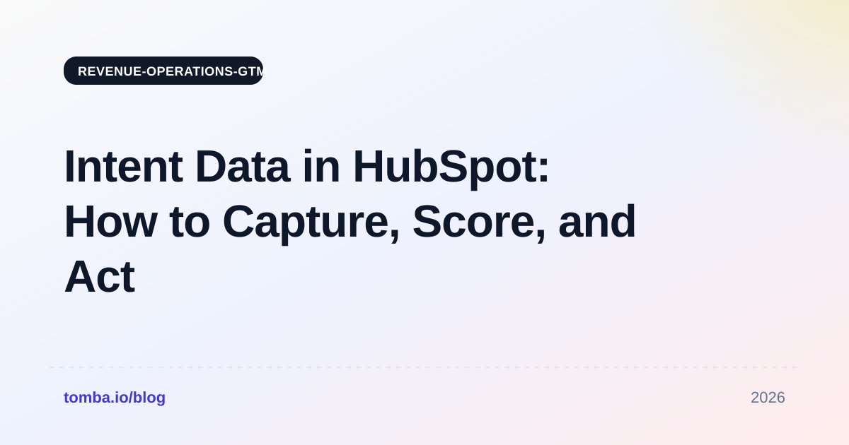Intent Data in HubSpot: How to Capture, Score, and Act on Buying Signals