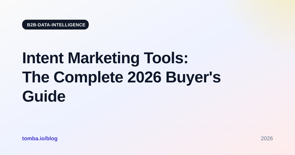 Intent Marketing Tools: The Complete 2026 Buyer's Guide