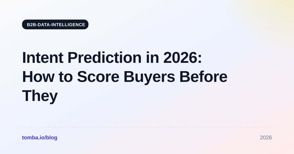 Intent Prediction in 2026: How to Score Buyers Before They Buy