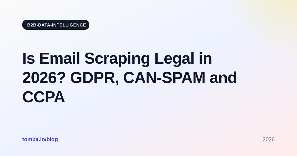 Is Email Scraping Legal in 2026? GDPR, CAN-SPAM and CCPA