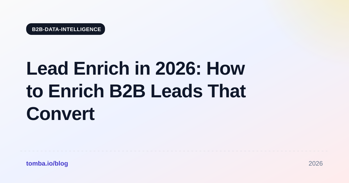 Lead Enrich in 2026: How to Enrich B2B Leads That Convert
