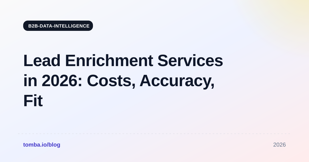 Lead Enrichment Services in 2026: Costs, Accuracy, Fit