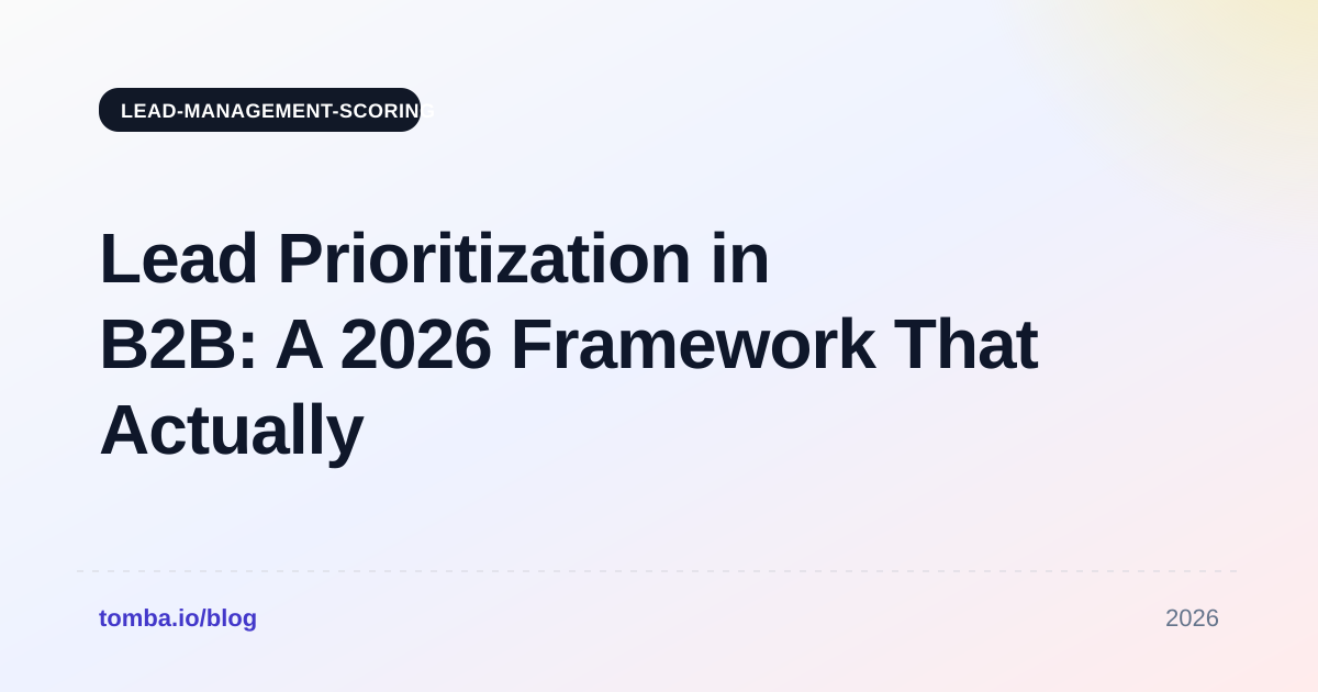 Lead Prioritization in B2B: A 2026 Framework That Actually Works