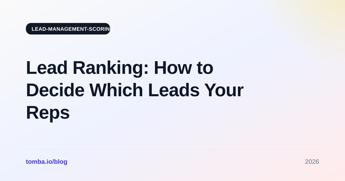 Lead Ranking: How to Decide Which Leads Your Reps Work First