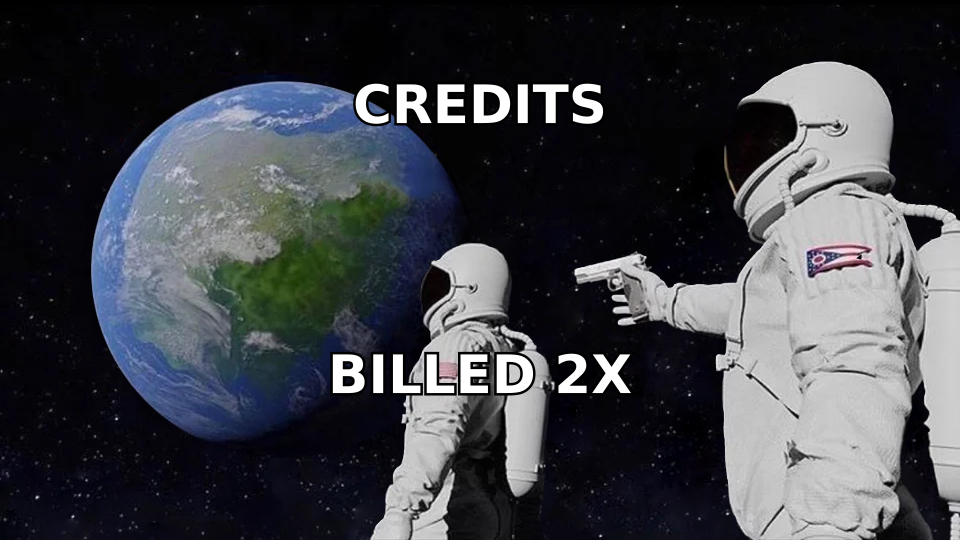 Sales rep realizing the credit counter drains faster than expected